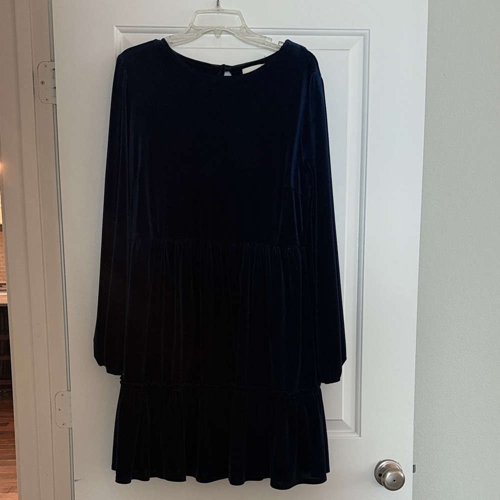 Ro & De Navy Blue Velvet Dress